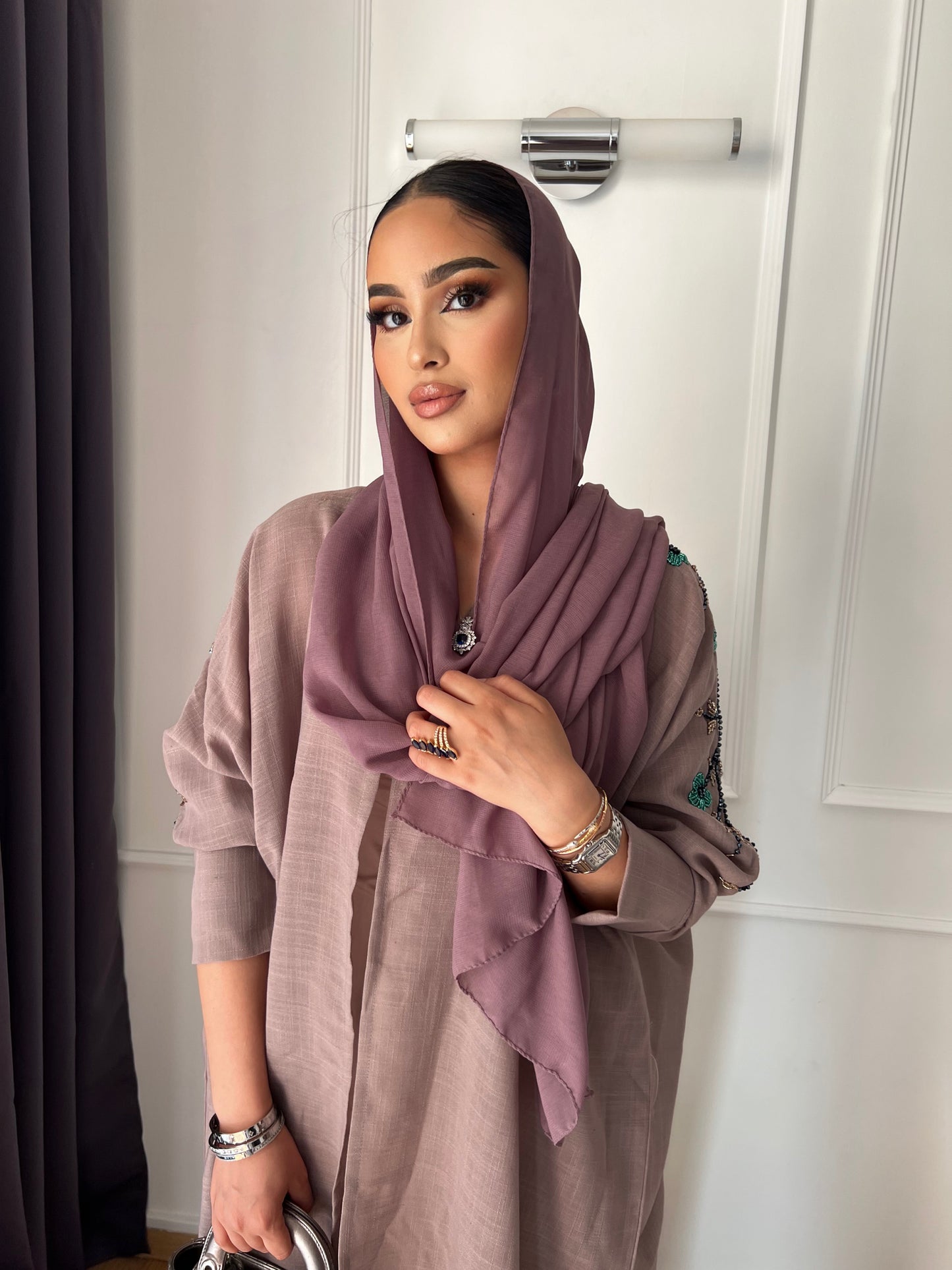 ABAYA PURPLE LINEN